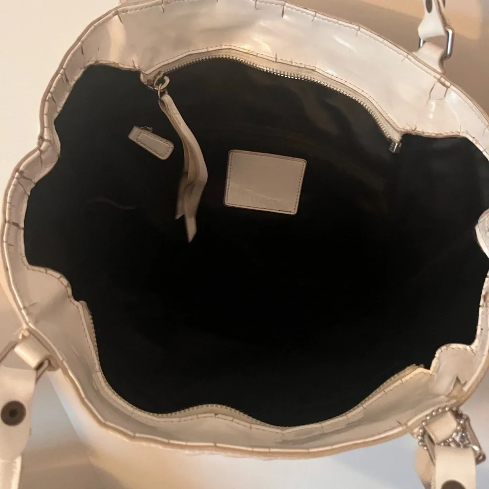 Coach White and Tan Canvas Tote Bag - Picture 3 of 5